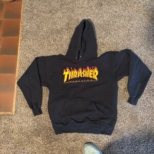 Thrasher Black and Yellow Hoodie for Men